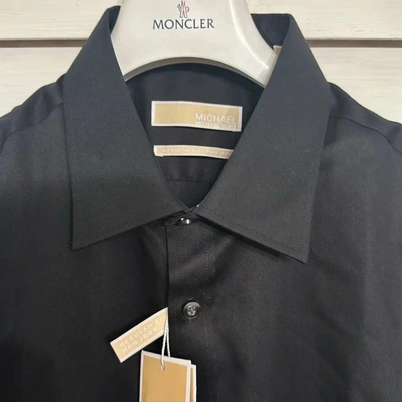 NWT Michael Kors Designer Black Dress Shirt Button Down L/S Men XL MSRP $75 - Picture 10 of 12